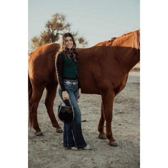 Women’s Faux Leather Fringe Crossbody Purse Medium Travel Stylish - Picture 2 of 7